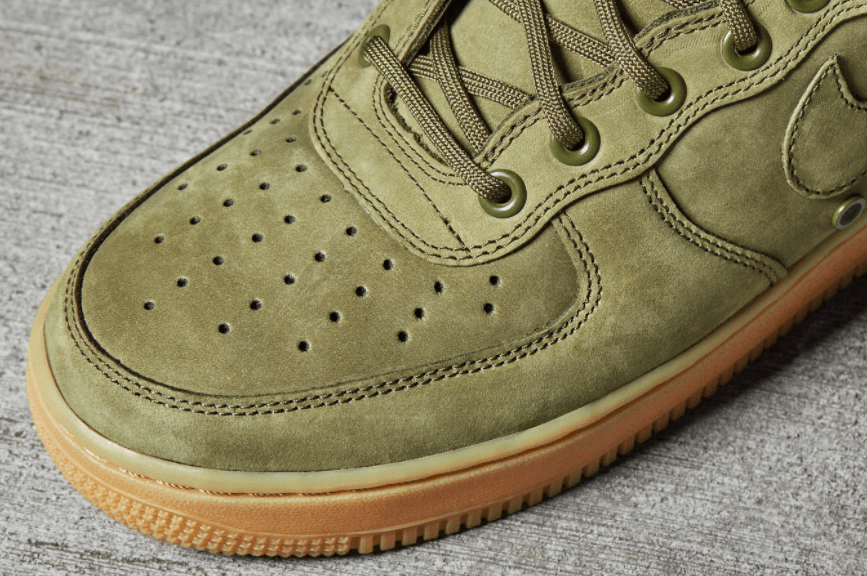 olive green low top air force ones