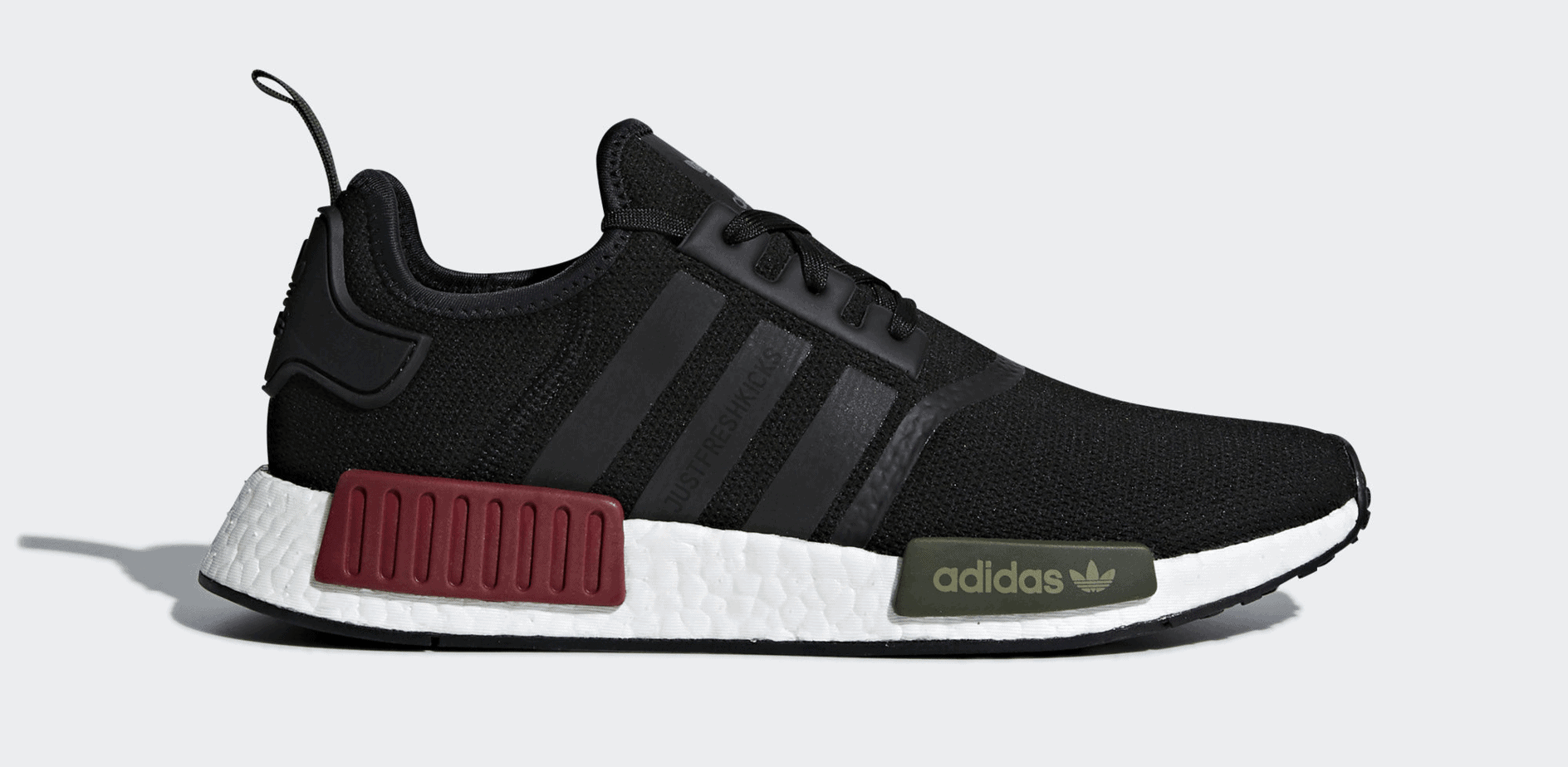 nmd r1 black red green