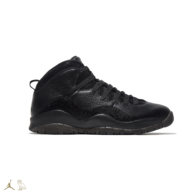 BLACK OVO JORDAN 10S SIDE