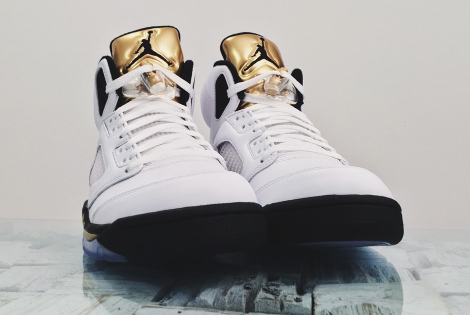 Air Jordan 5 Olympic Gold Tongue