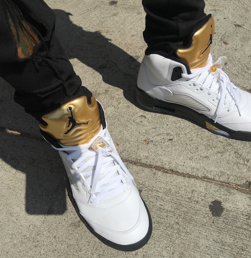Air Jordan 5 Olympic Gold Tongue