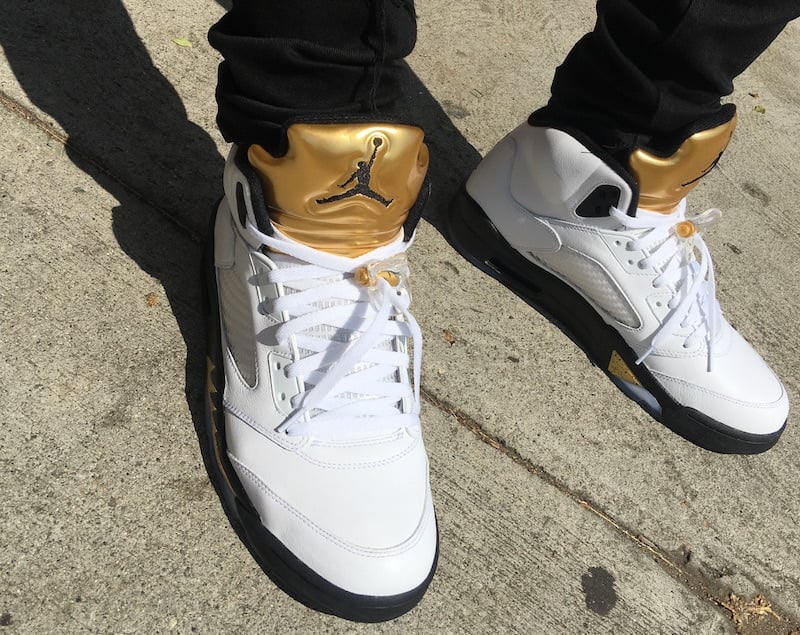Air Jordan 5 Olympic Gold Tongue