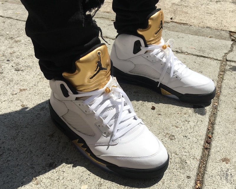 Air Jordan 5 Olympic Gold Tongue
