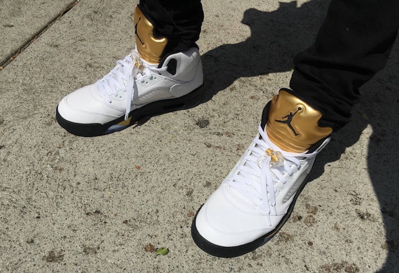 Air Jordan 5 Olympic Gold Tongue