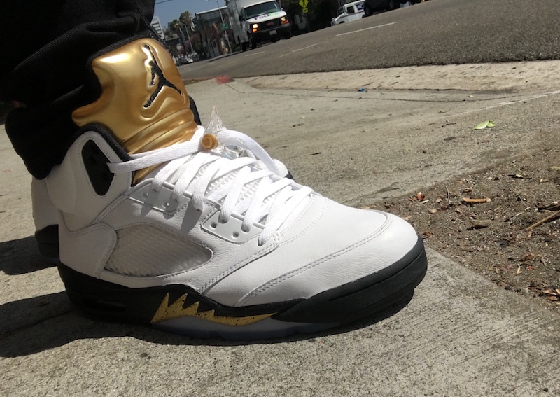 Air Jordan 5 Olympic Gold Tongue
