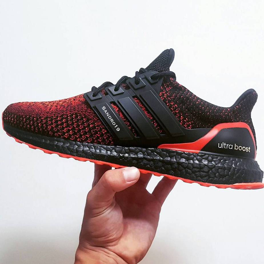 adidas Ultra Boost Solar Red Black Boost Custom