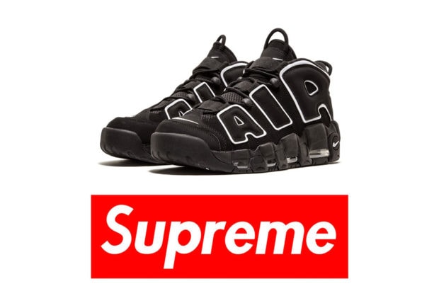 Air more uptempo suptempo leather high trainers Nike x Supreme