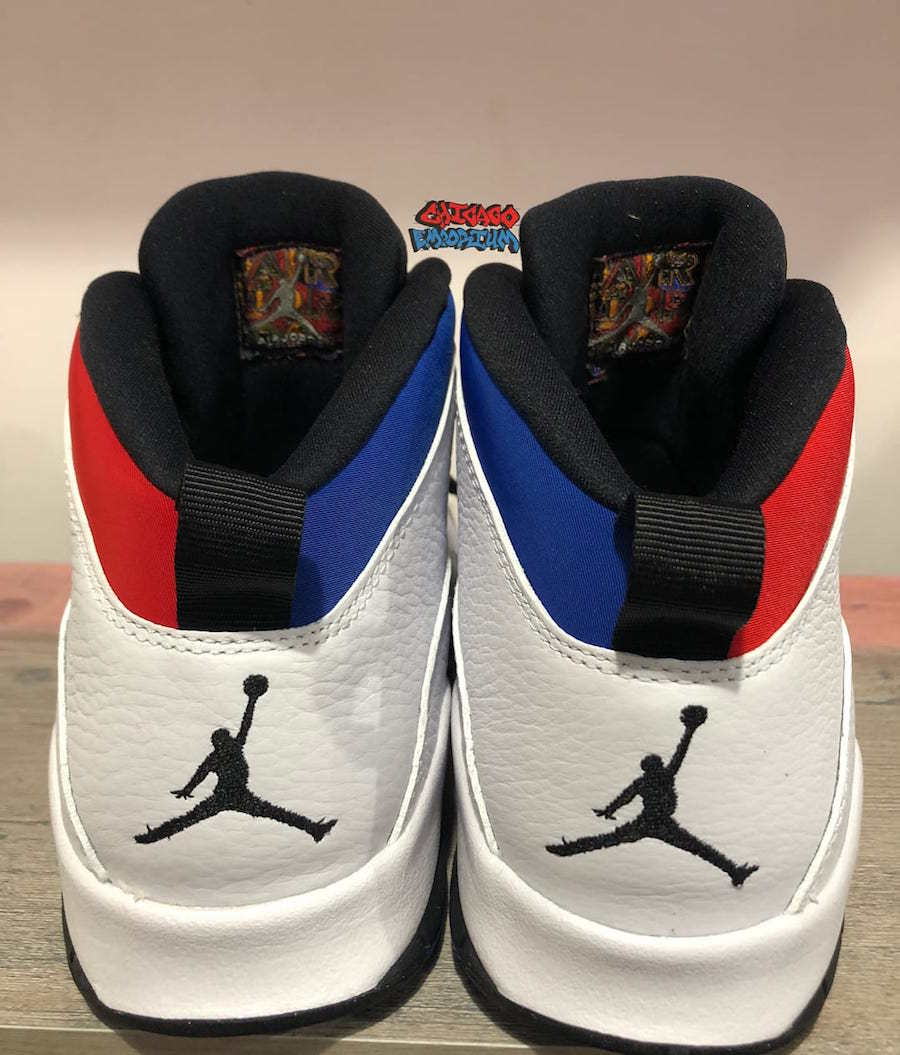 Jordan 10 half blue half red best sale