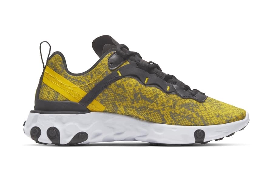 19807334 Nike React Element 55 Yellow Snakeskin