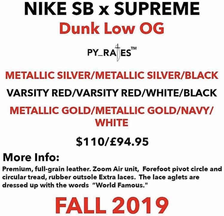 Supreme Fall Winter 2019