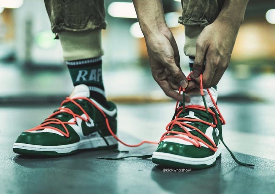 Official Images of the Off-White x Nike Dunk Low "Pine Green"