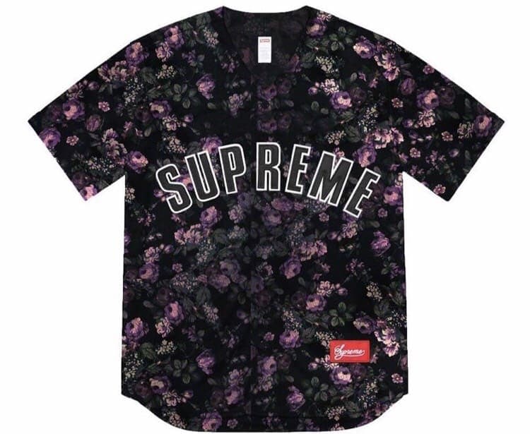 Supreme Fw19 Floral Baseball Jersey