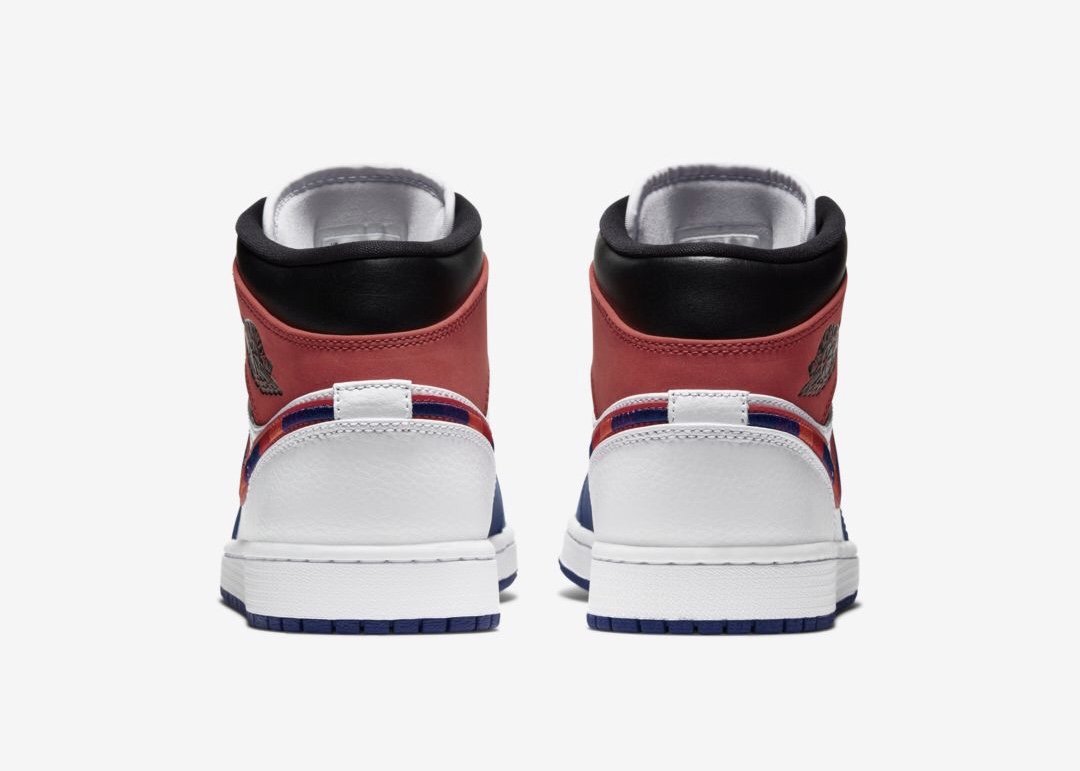 This Air Jordan 1 Mid Appears with A Multicolored Embroidered Nike Swoosh