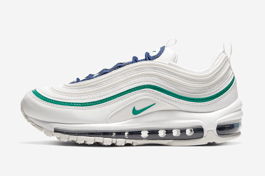 A Nike Air Max 97 Surfaces with a Seattle Seahawks Inspired Upper
