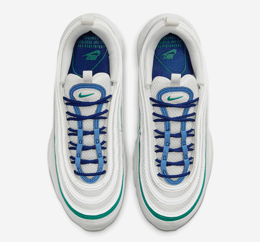 A Nike Air Max 97 Surfaces with a Seattle Seahawks Inspired Upper