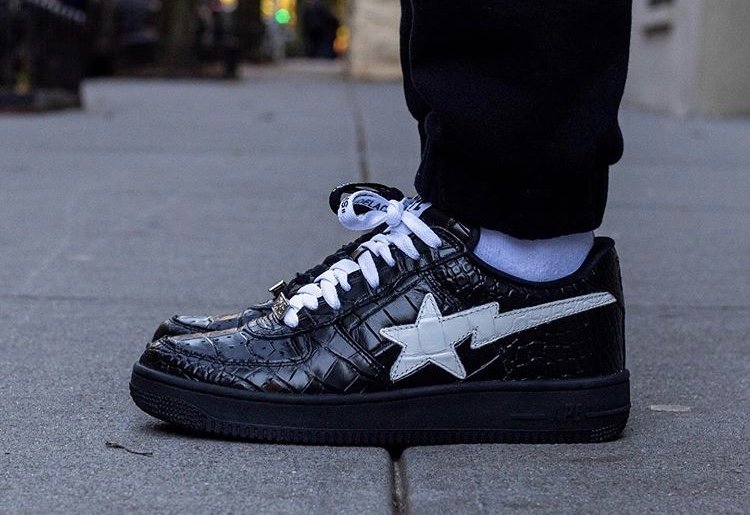 On-Foot Look at the Off-White x BAPE Bapesta