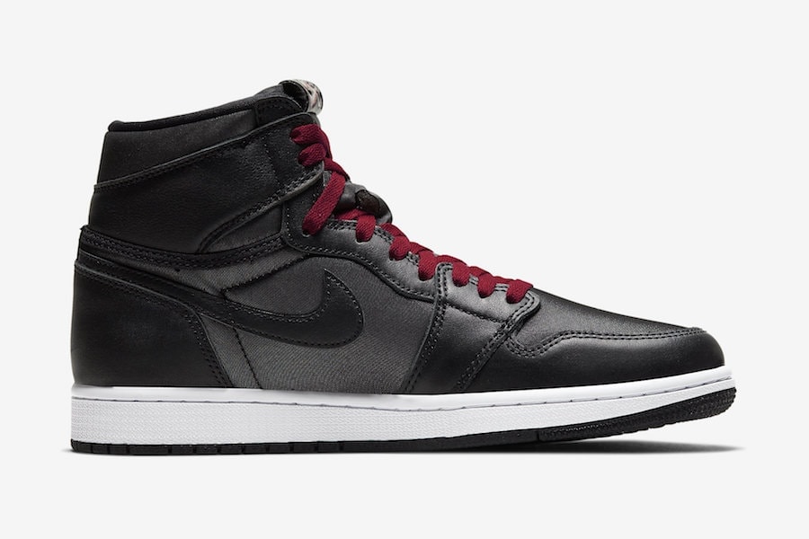 Air Jordan 1 Black Satin Gym Red 555088 060