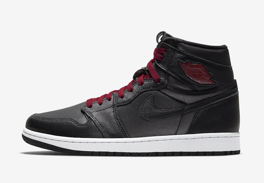 Air Jordan 1 Black Satin Gym Red 555088 060