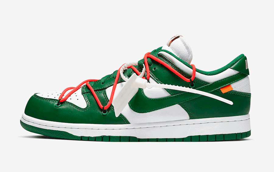 Official Images of the Off-White x Nike Dunk Low "Pine Green"