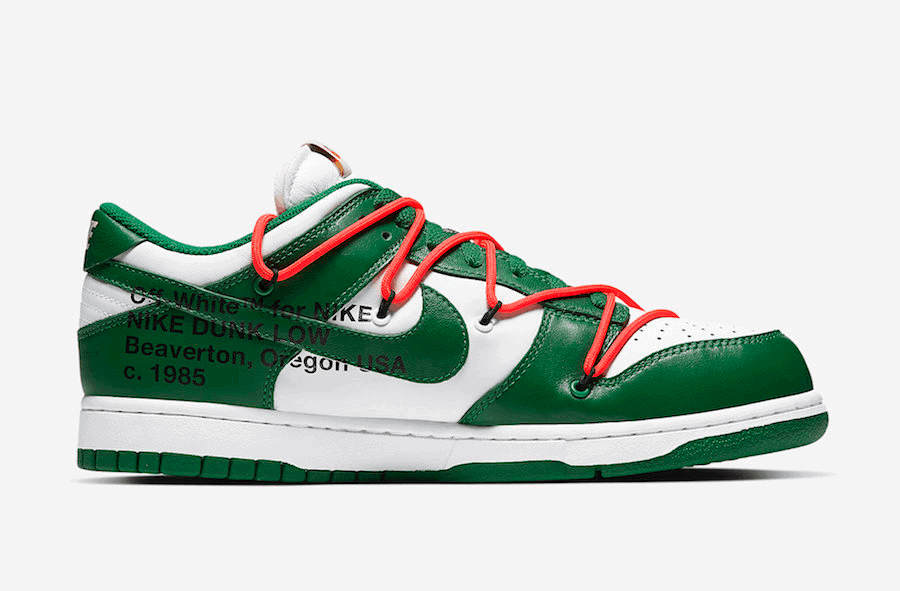 Official Images of the Off-White x Nike Dunk Low "Pine Green"
