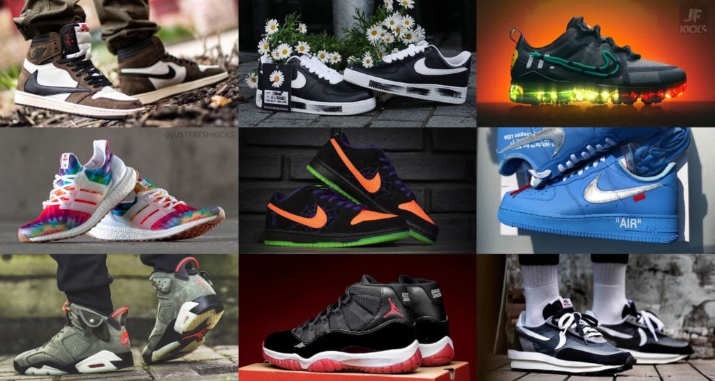 Collage of standout sneaker releases from 2019