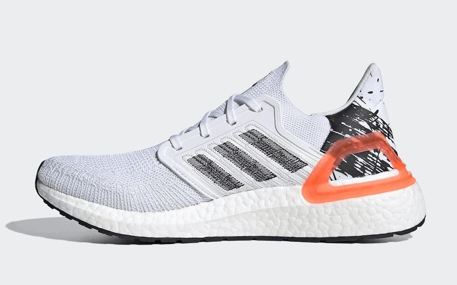 An adidas Ultra Boost 20 Arrives with a Paint Splattered Heel Clip
