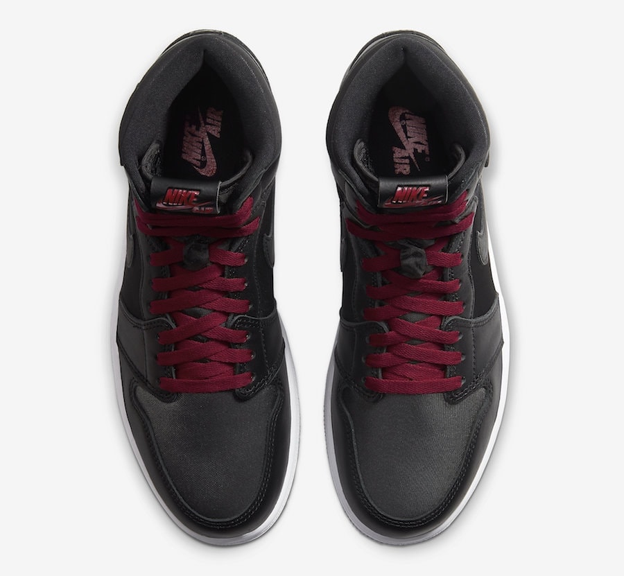 Air Jordan 1 Black Satin Gym Red 555088 060