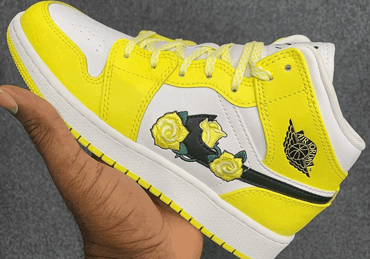jordan 1 yellow roses