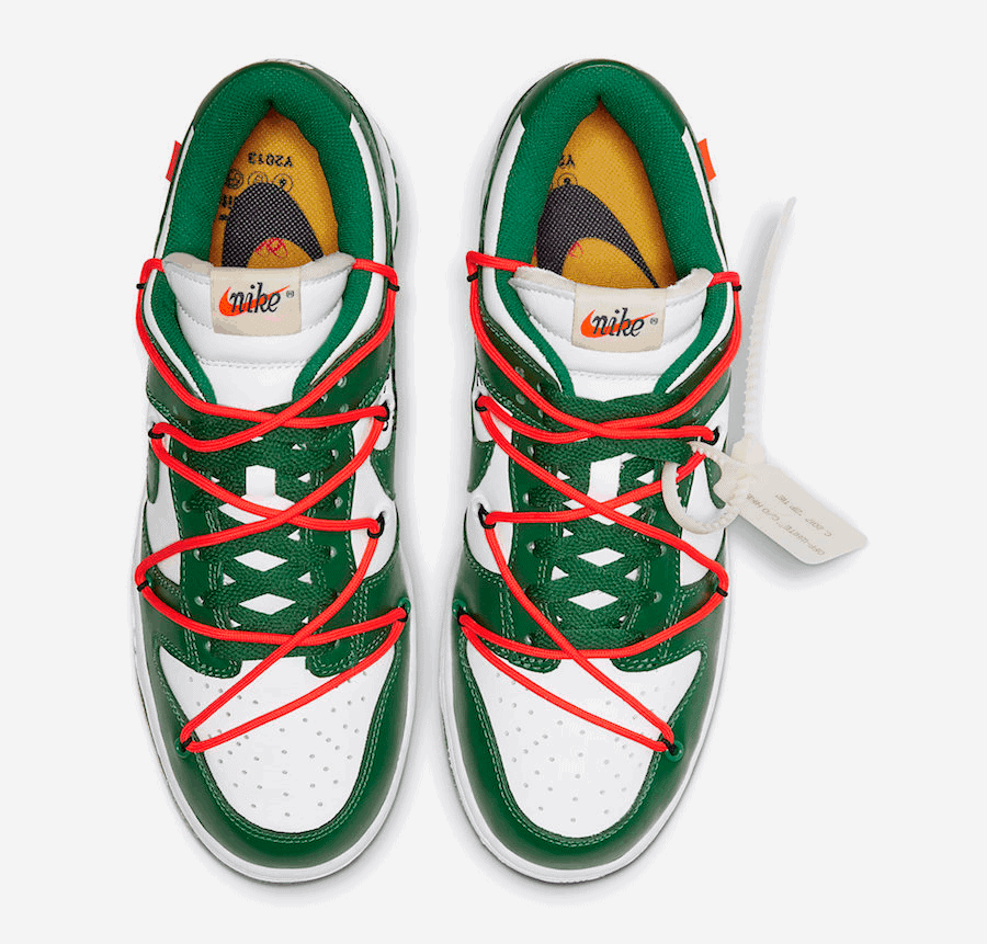 Official Images of the Off-White x Nike Dunk Low "Pine Green"