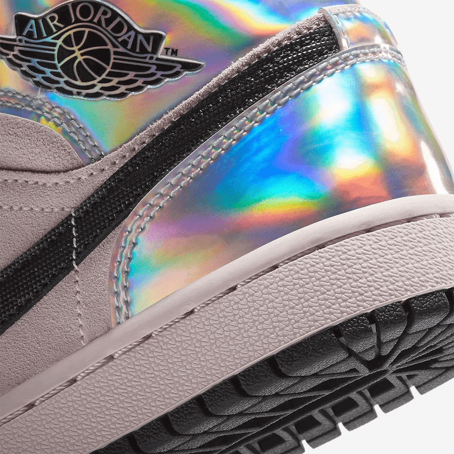 Iridescent Heels Shine on this Air Jordan 1 Mid