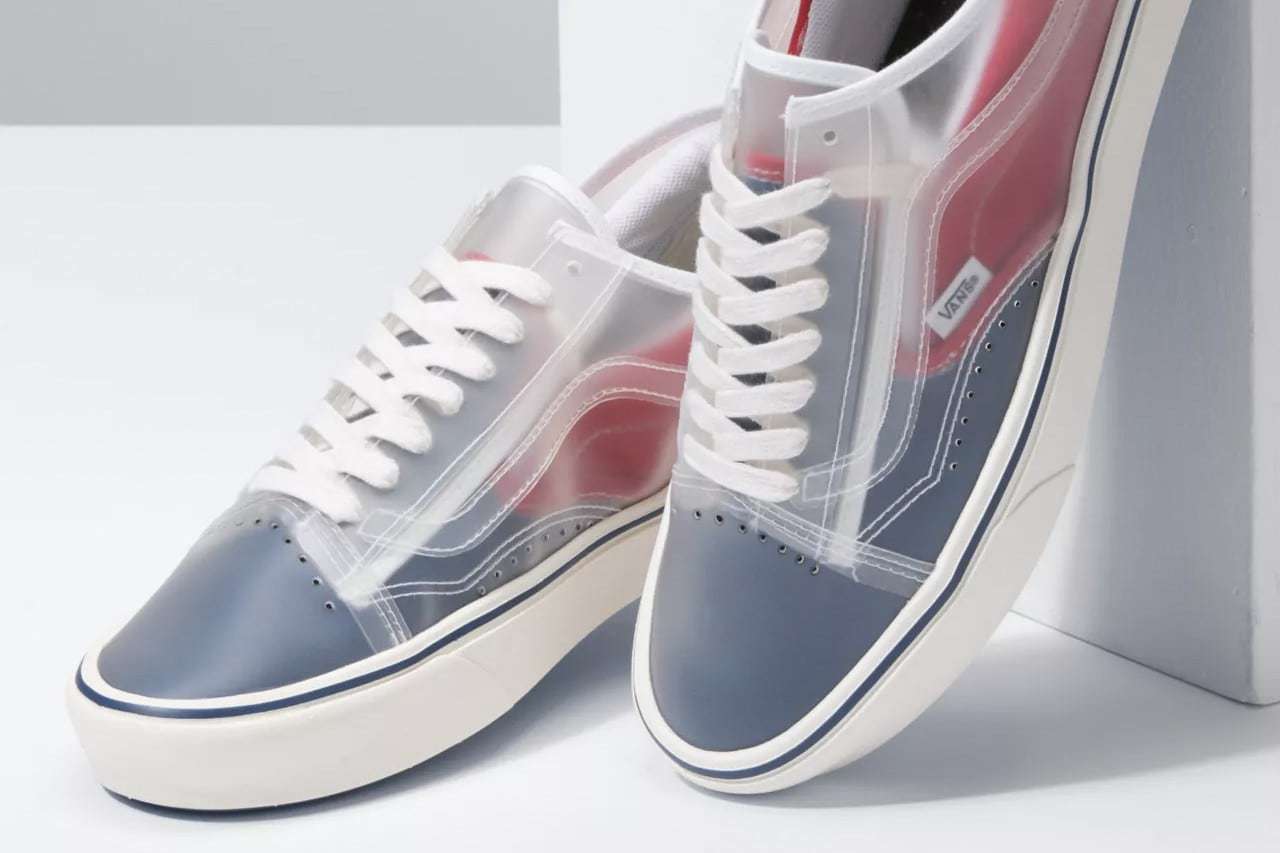 Vans Slip Skool Checkerboard Canvas True Navy Red Slip On Old Skool Hybrid