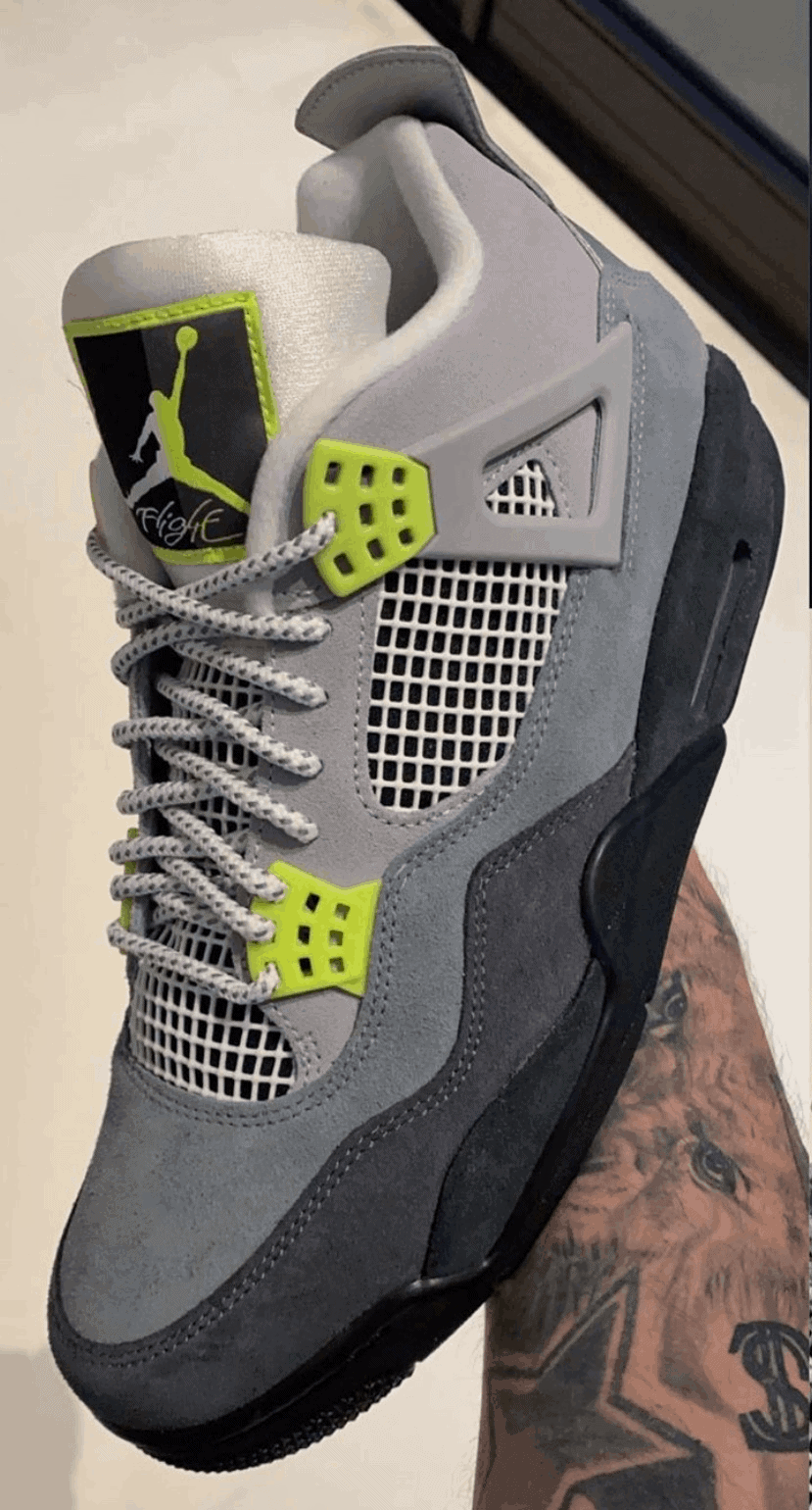 In Hand Look at the Air Max 95 Inspired Air Jordan 4 SE “Neon”