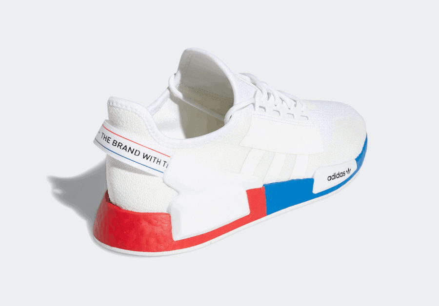 A Split Boost Midsole Shines on the Crystal White adidas NMD R1