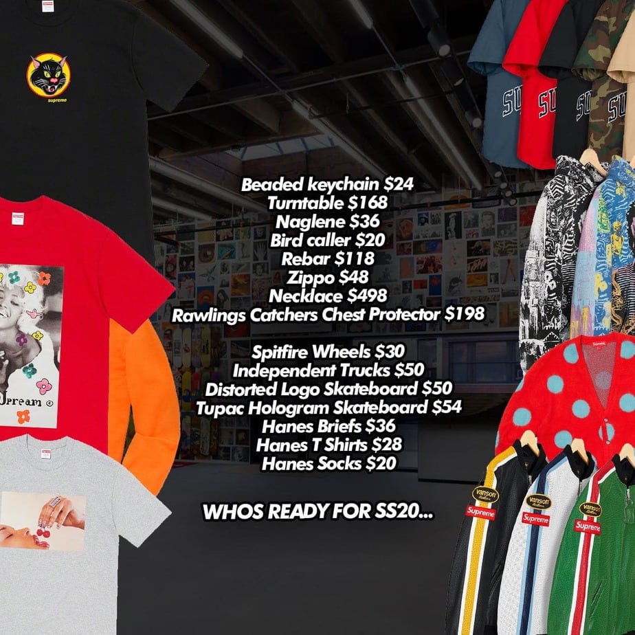 Supreme SS20 Week 1 Droplist