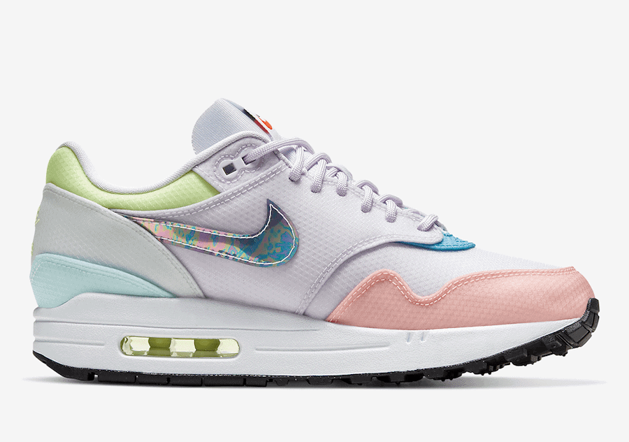 Nike Air Max 1 with Iridescent Swoosh and Pastel Overlays