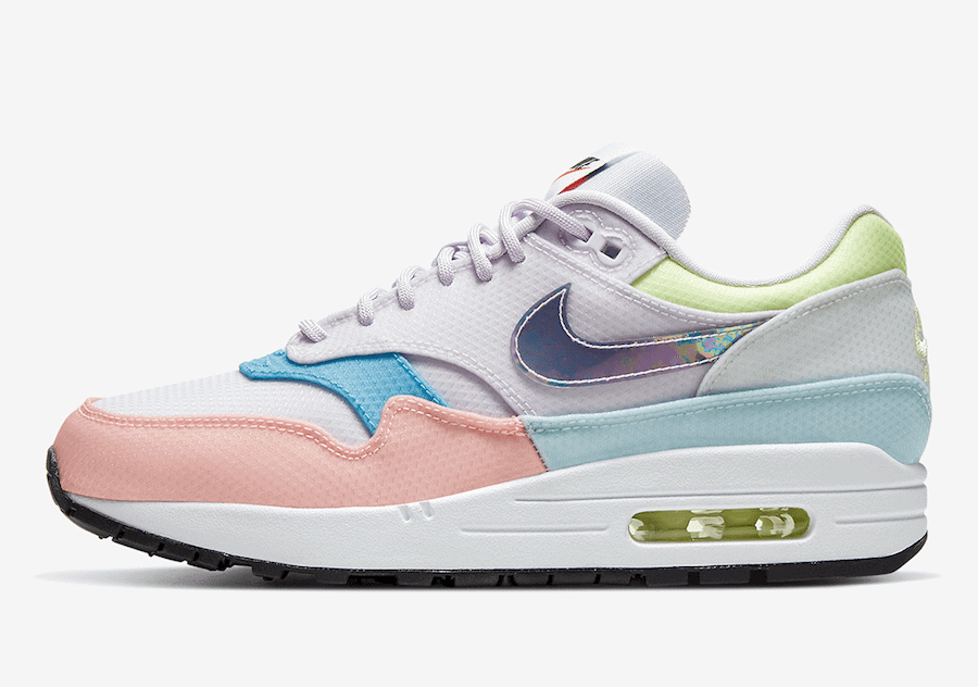 Nike Air Max 1 with Iridescent Swoosh and Pastel Overlays