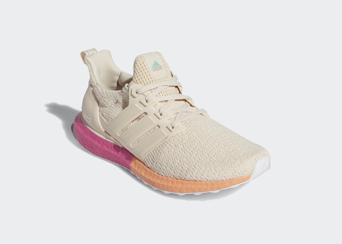 Pink and Orange Share Time on an adidas Ultra Boost DNA