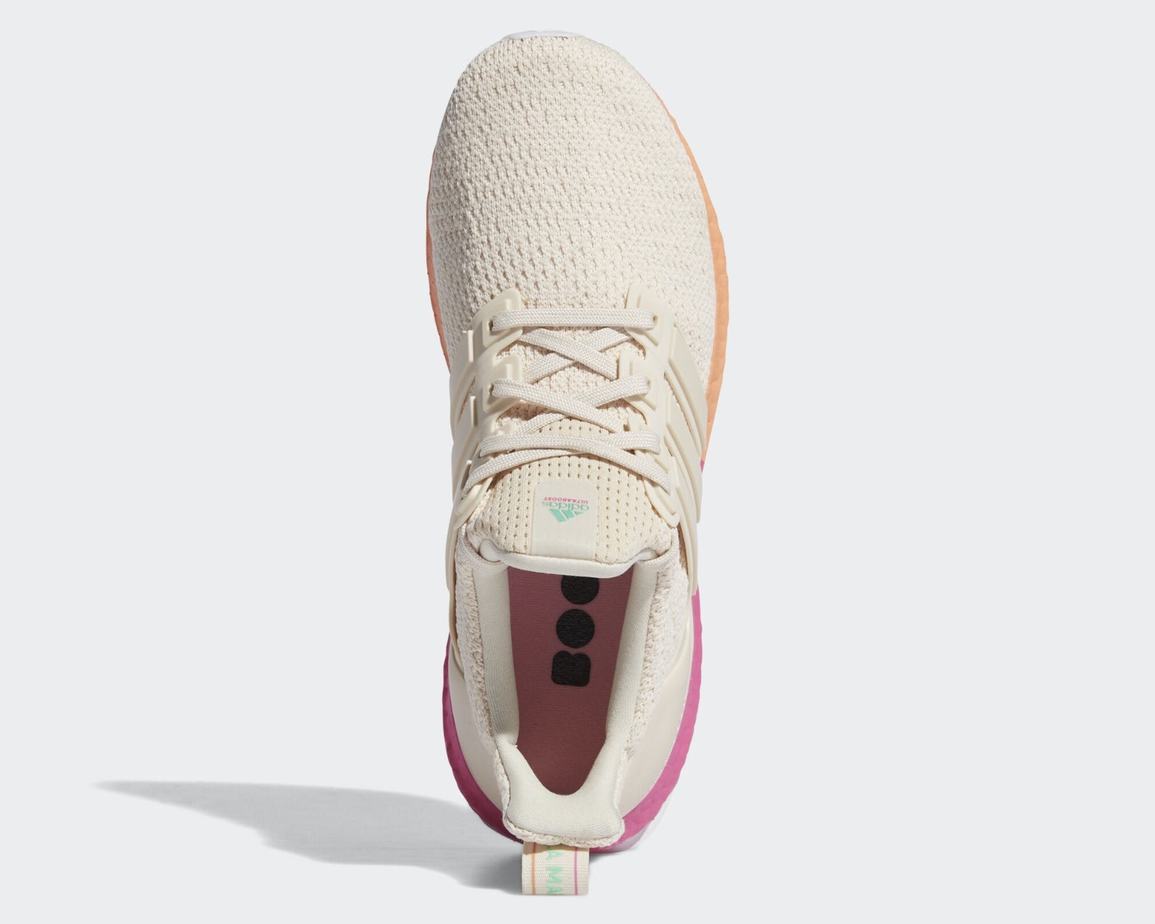 Pink and Orange Share Time on an adidas Ultra Boost DNA