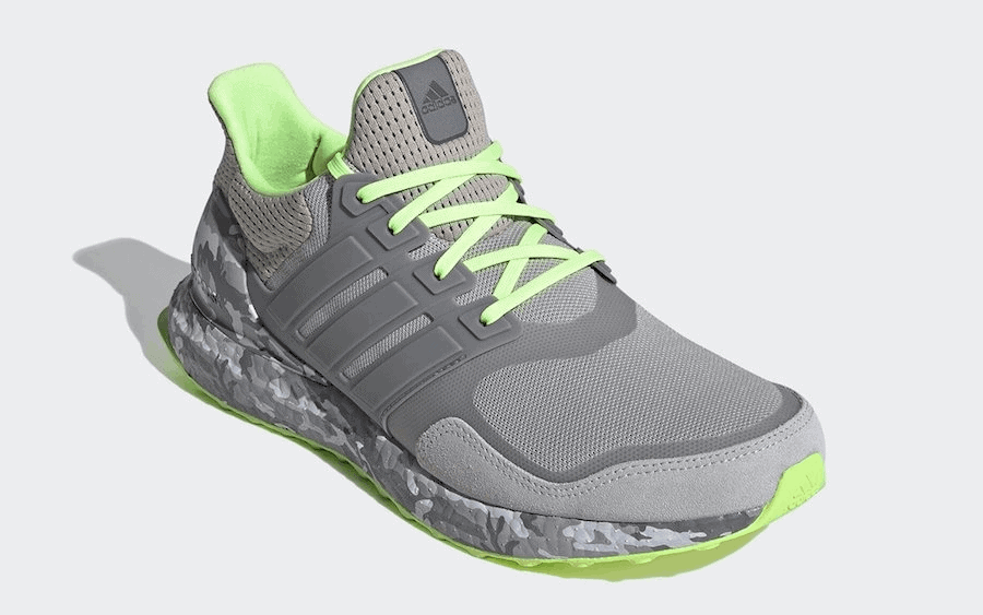 Grey Camo and Volt Shine on this adidas Ultra Boost