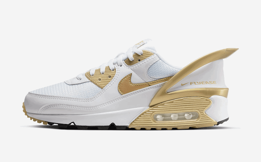 Nike Introduces the Air Max 90 Flyease with a Metallic Gold Colorway