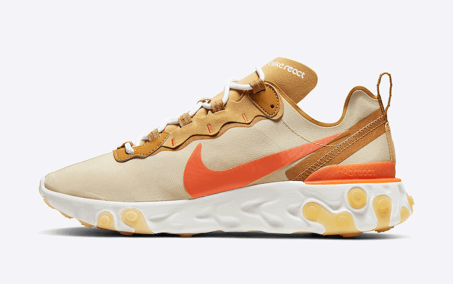 Nike Pairs the React Element 55 with Team Gold and Bright Orange