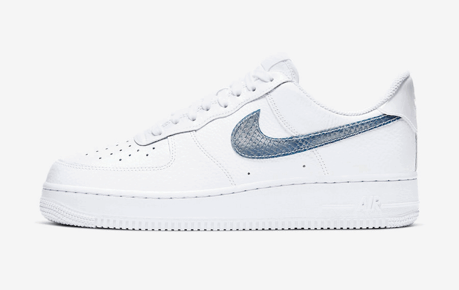 Nike Air Force 1 Features Blue Snakeskin and Pony Hair Swooshes