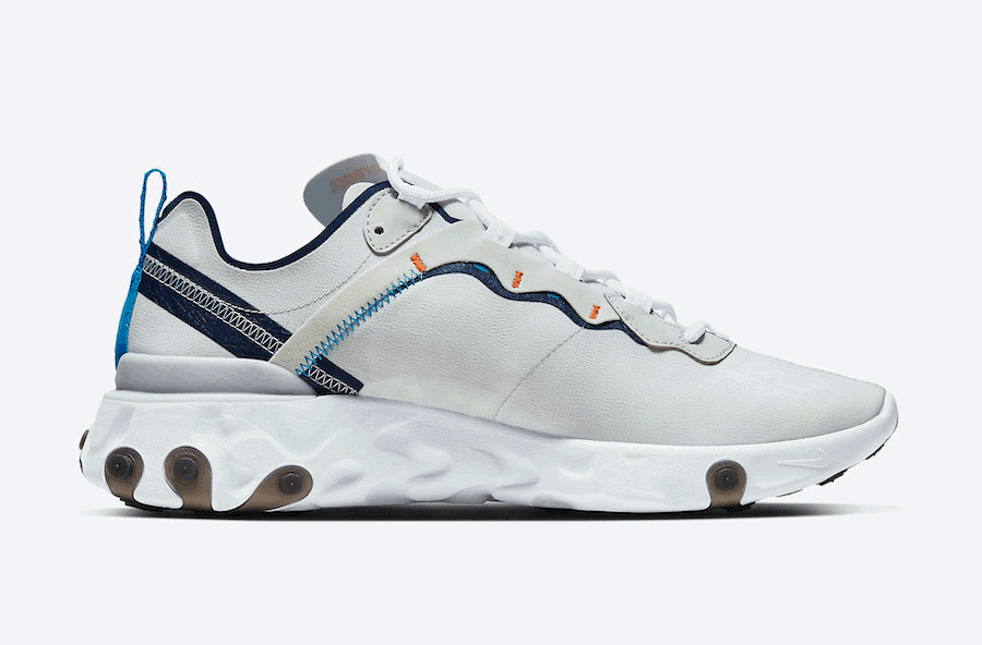This Nike React Element 55 Showcases Vast Grey and Clear Blue