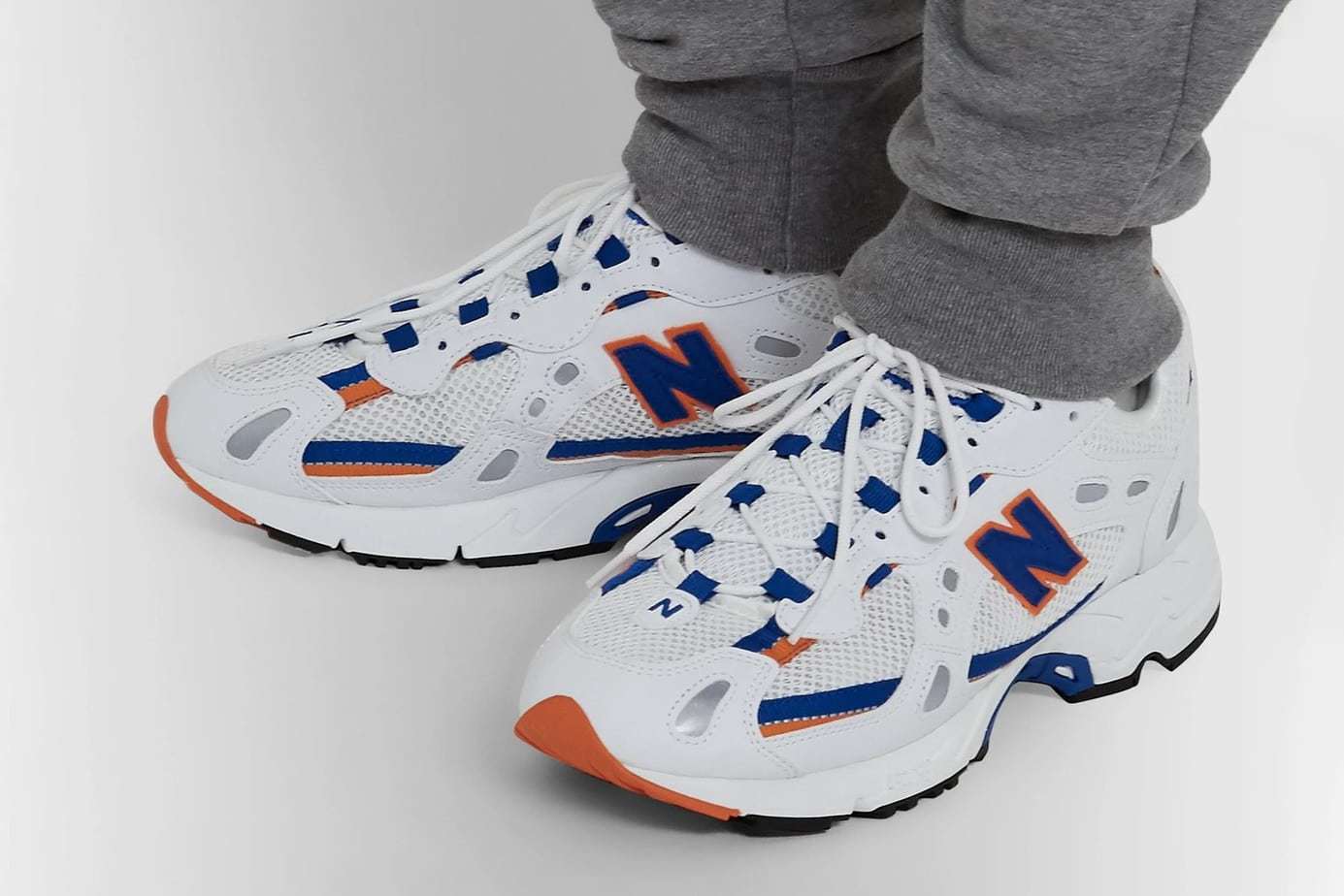 New Balance 827 White Royal Blue Orange Red Black