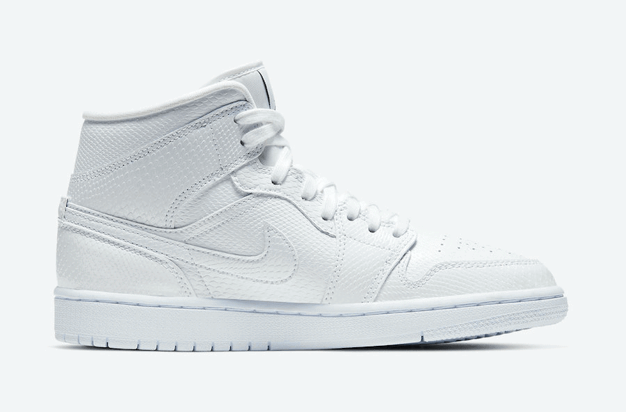 Air Jordan 1 Mid White Snakeskin