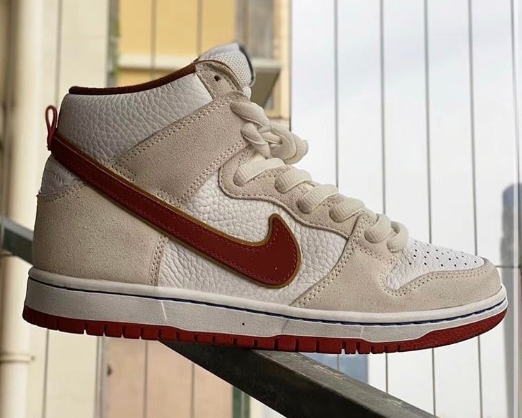 Nike SB Dunk Hi Sail/team Crimson
