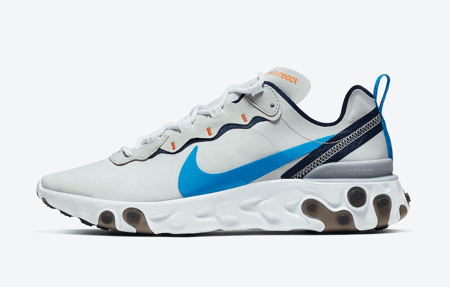 This Nike React Element 55 Showcases Vast Grey and Clear Blue