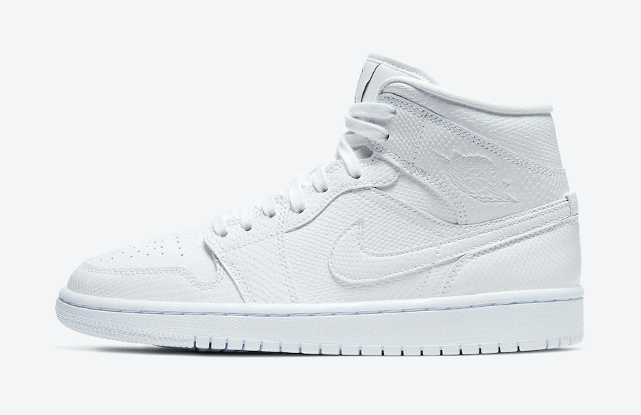 Air Jordan 1 Mid White Snakeskin