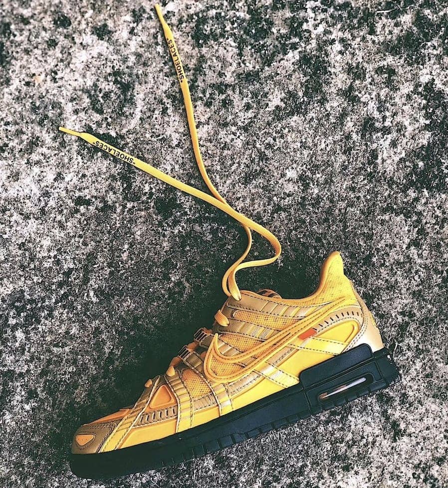 Off-White x Nike Air Rubber Dunk "University Gold"