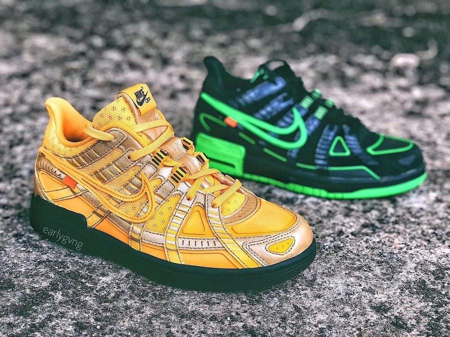 Off-White x Nike Air Rubber Dunk "University Gold"
